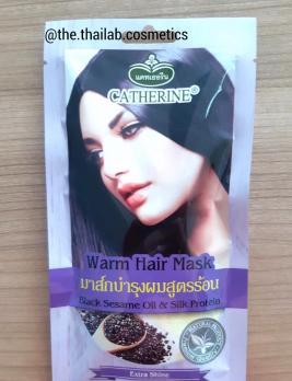 Тайская Согревающая Маска для Волос с Черным Кунжутом Warm Hair Mask Black Sesame 25мл Catherine